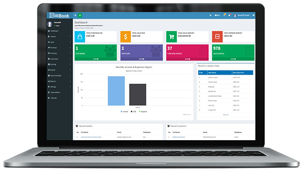 Biilbook dashboard